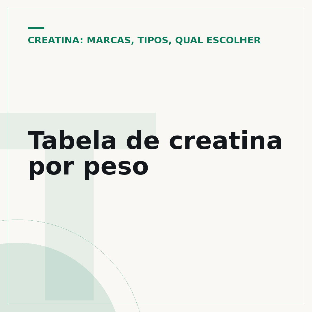 Tabela de creatina por peso