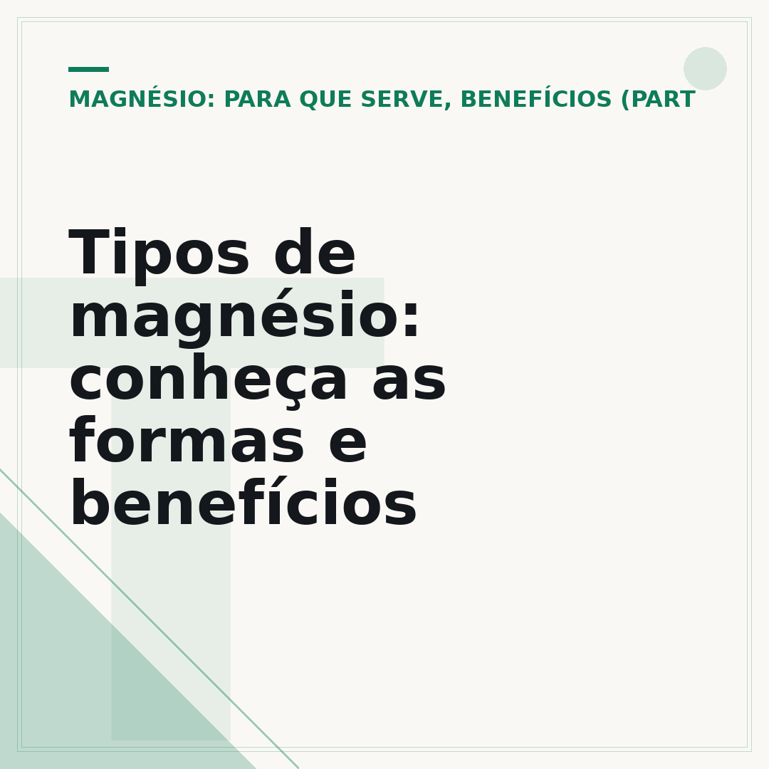 Tipos de magnésio: conheça as formas e benefícios