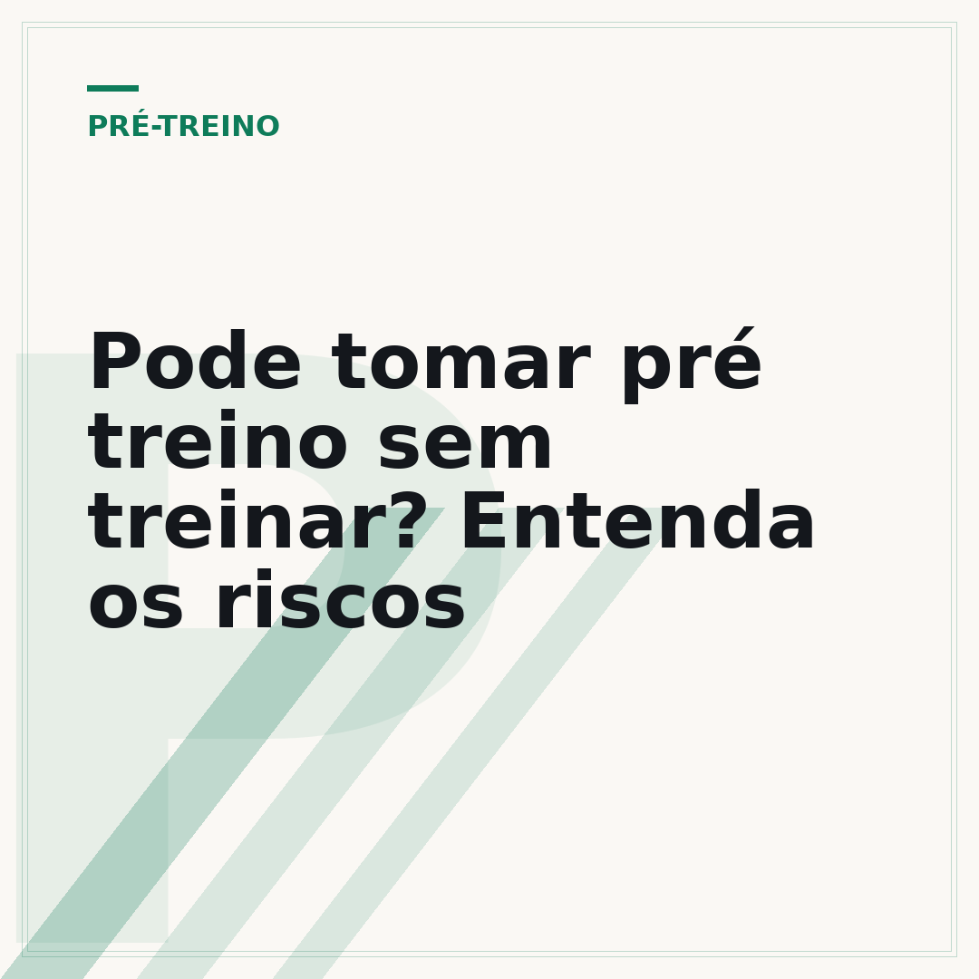 Pode tomar pré treino sem treinar? Entenda os riscos