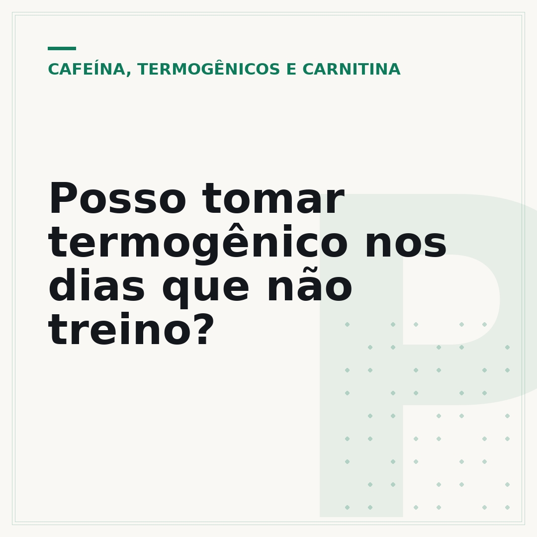 Posso tomar termogênico nos dias que não treino?