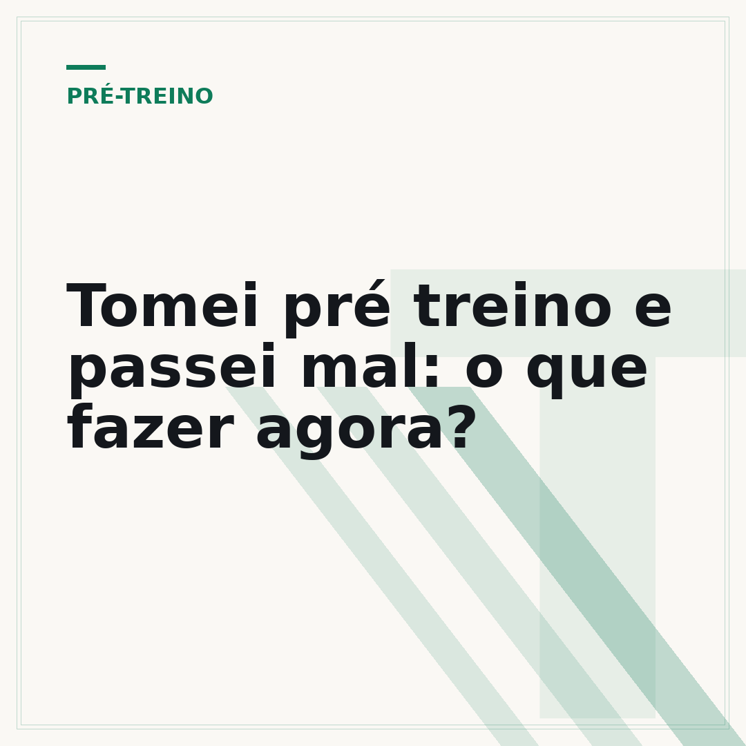 Tomei pré treino e passei mal: o que fazer agora?
