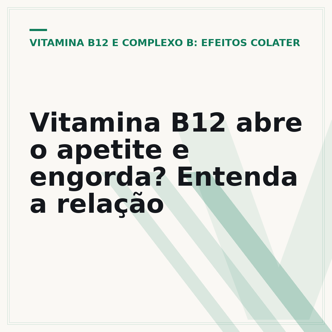 Vitamina B12 abre o apetite e engorda? Entenda a relação
