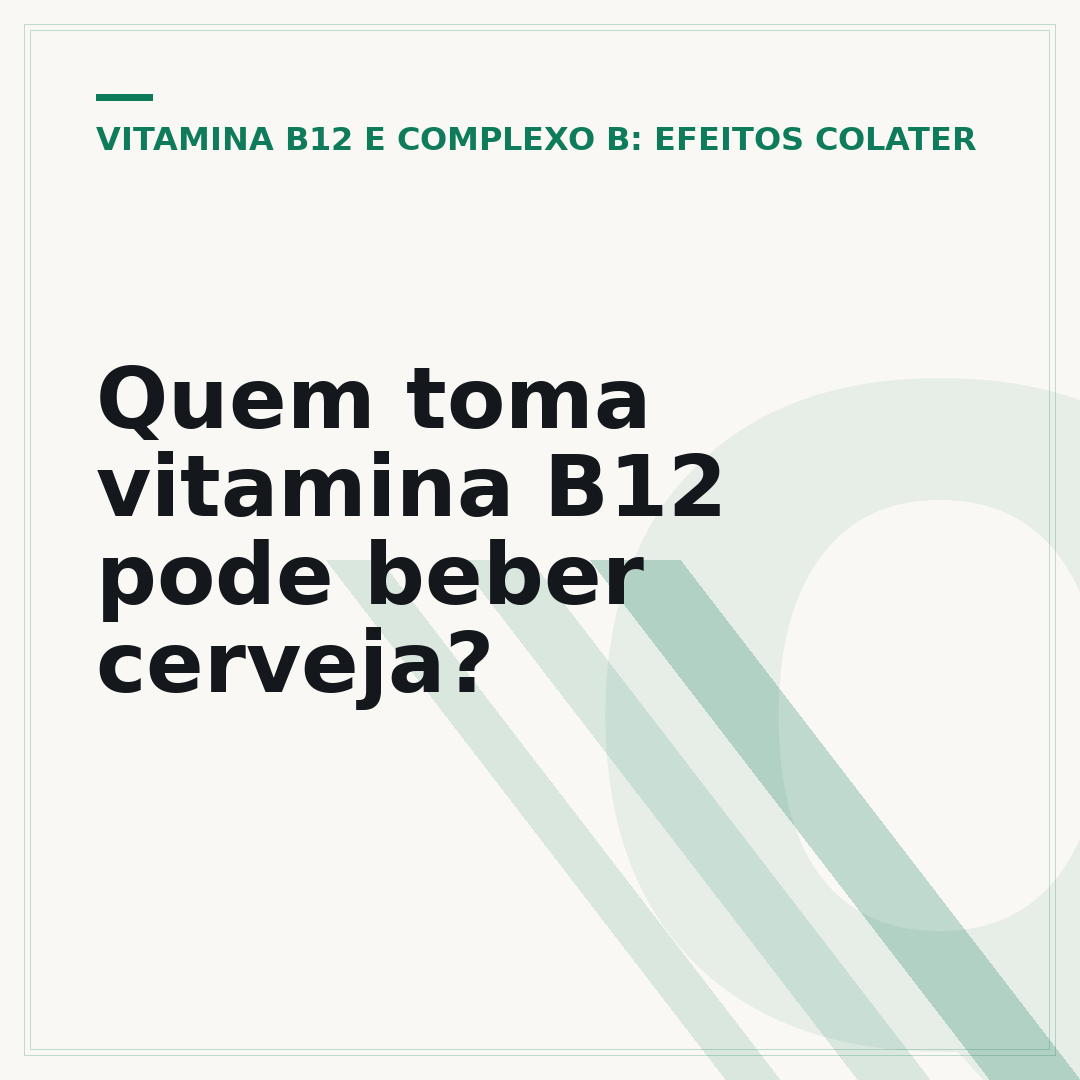 Quem toma vitamina B12 pode beber cerveja?