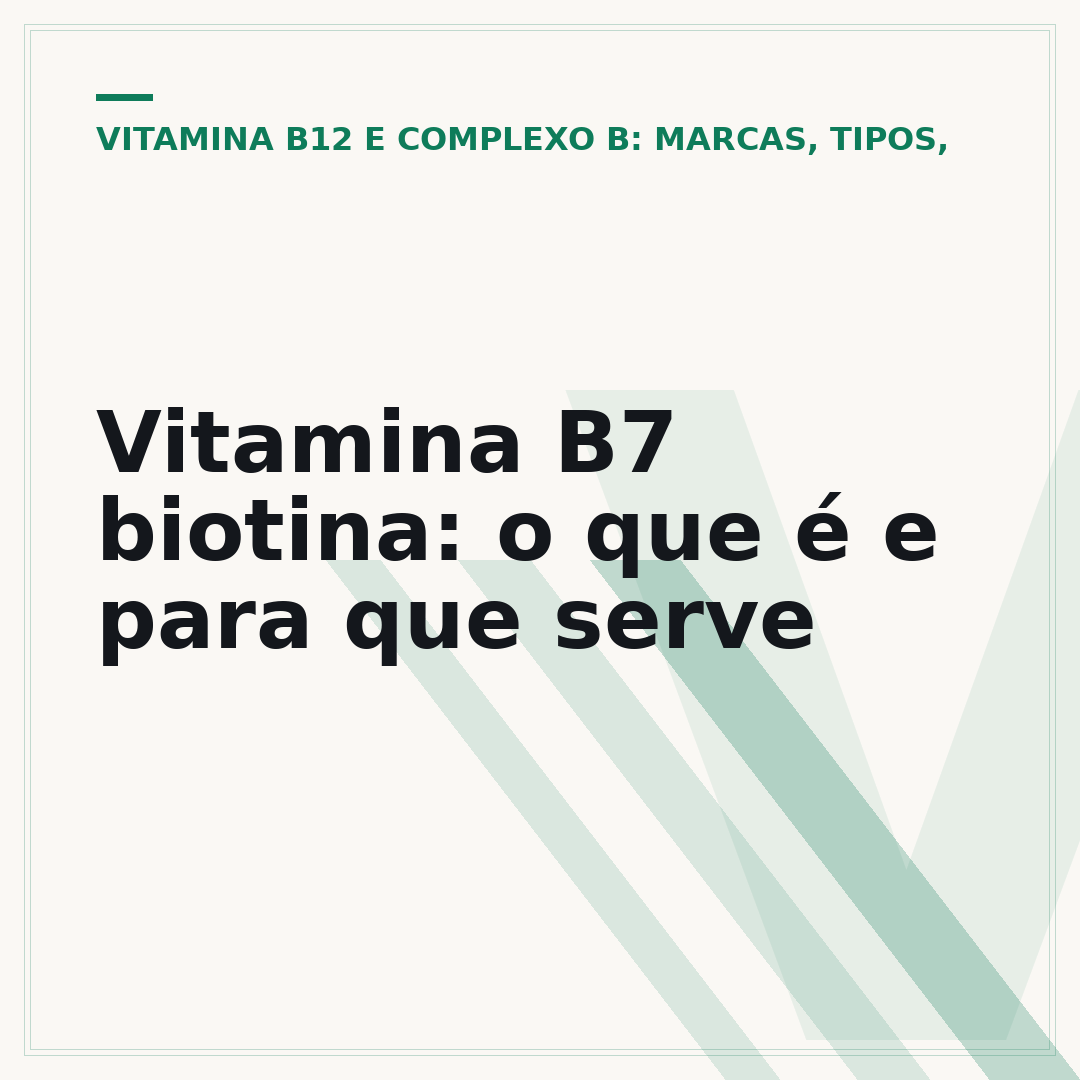 Vitamina B7 biotina: o que é e para que serve