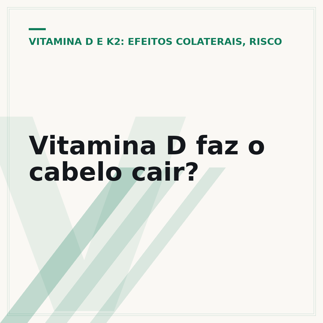Vitamina D faz o cabelo cair?