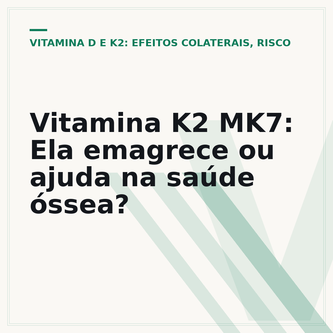 Vitamina K2 MK7: Ela emagrece ou ajuda na saúde óssea?