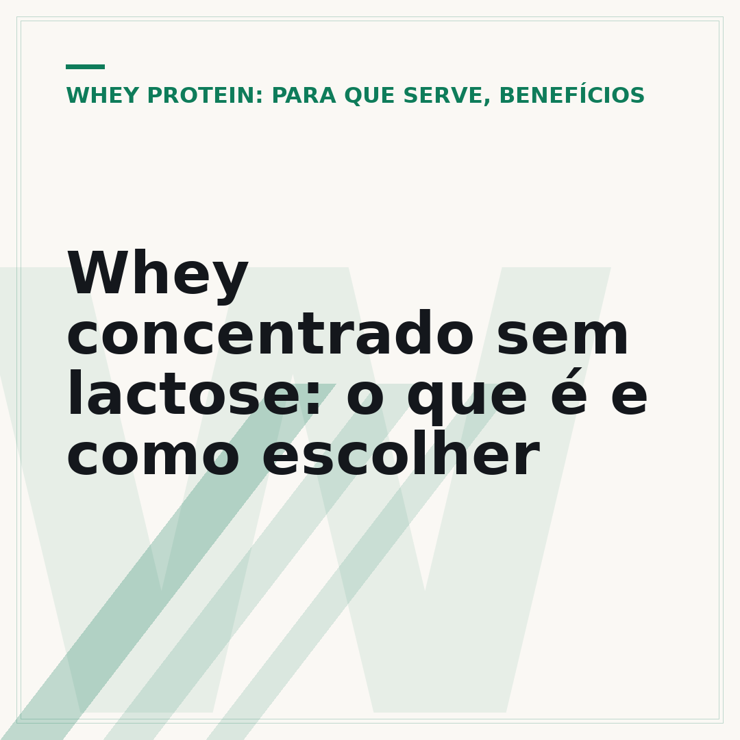 Whey concentrado sem lactose: o que é e como escolher
