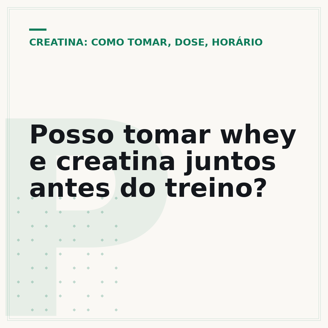 Posso tomar whey e creatina juntos antes do treino?