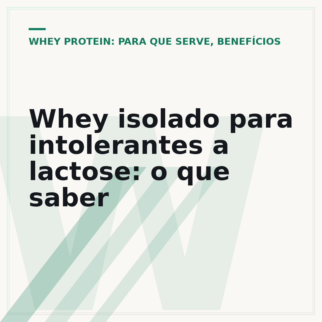 Whey isolado para intolerantes a lactose: o que saber