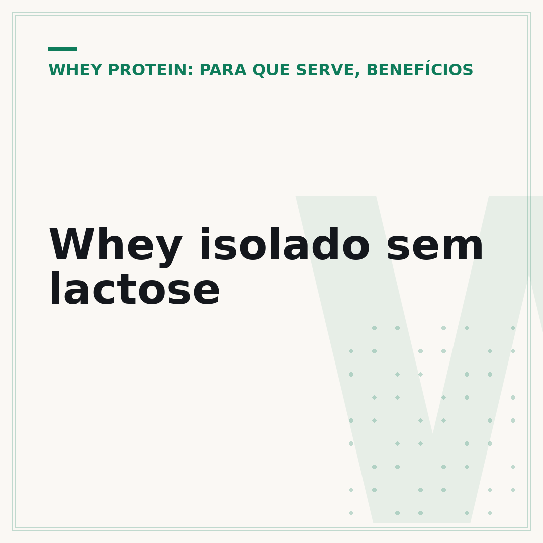 Whey isolado sem lactose
