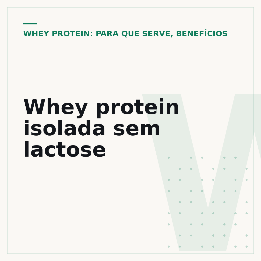 Whey protein isolada sem lactose