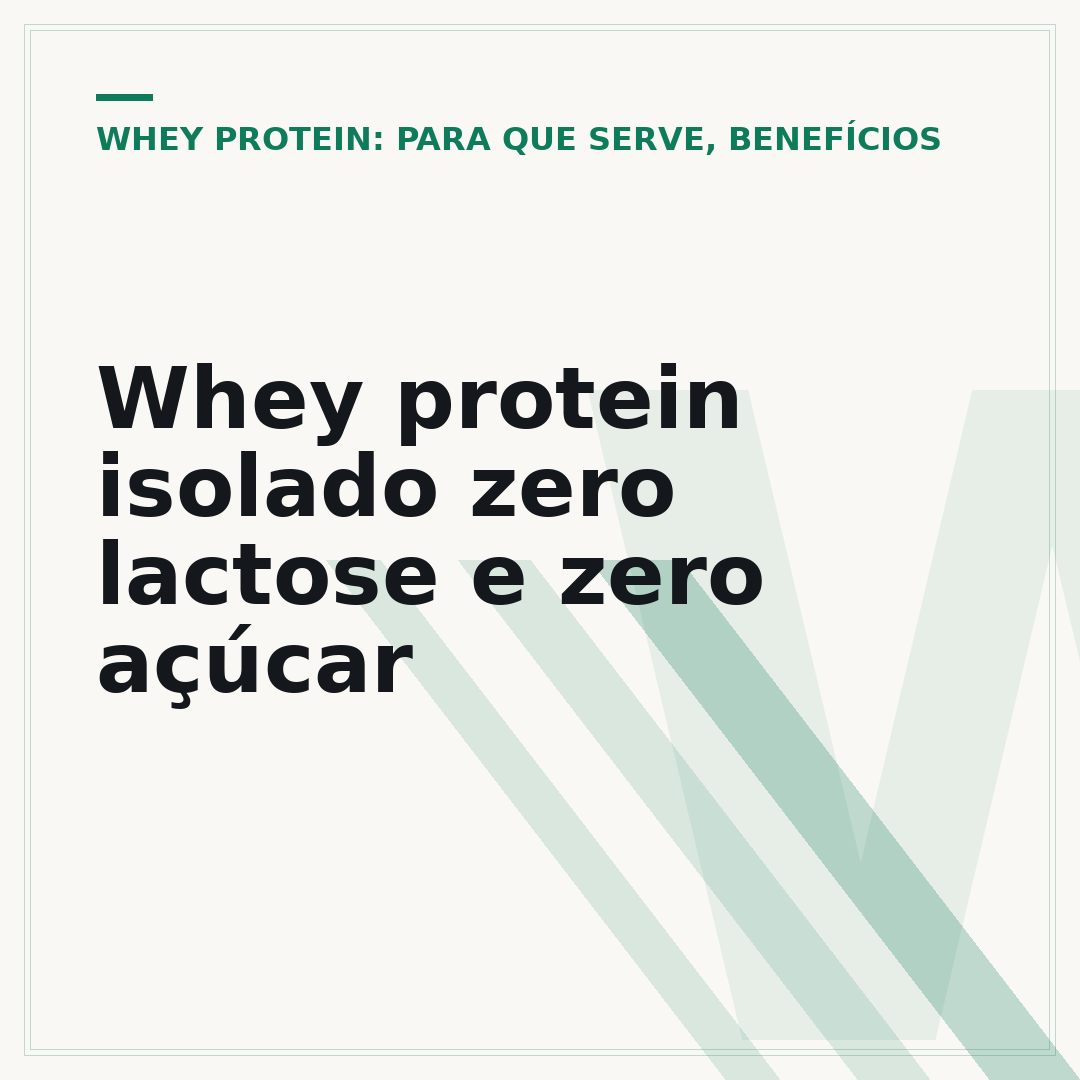 Whey protein isolado zero lactose e zero açúcar