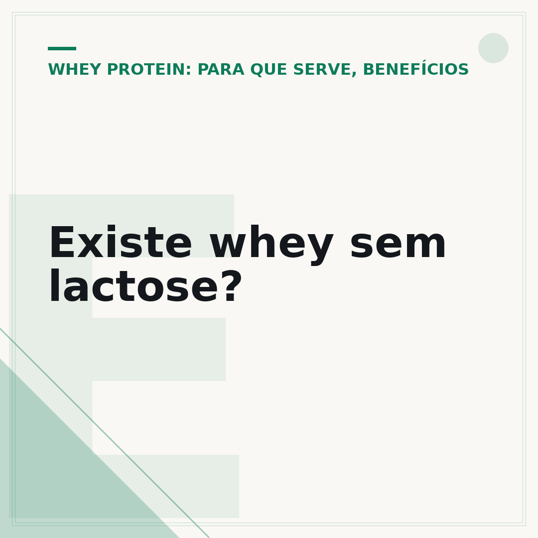 Existe whey sem lactose?