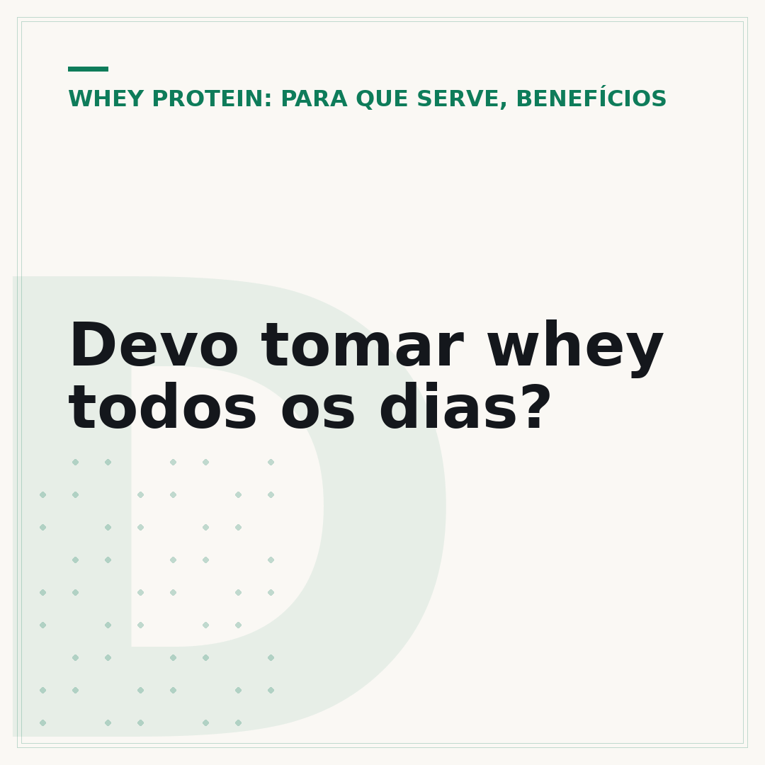 Devo tomar whey todos os dias?