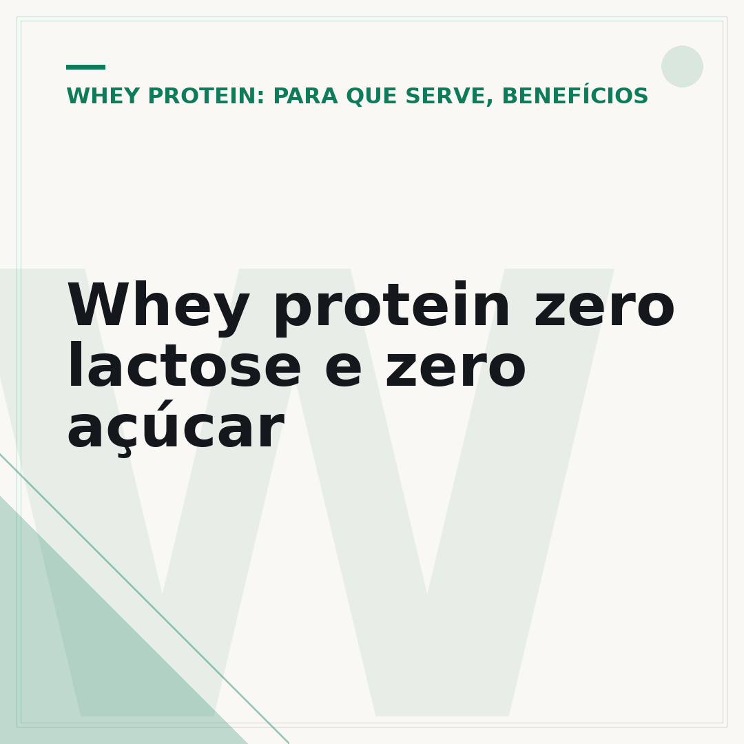 Whey protein zero lactose e zero açúcar